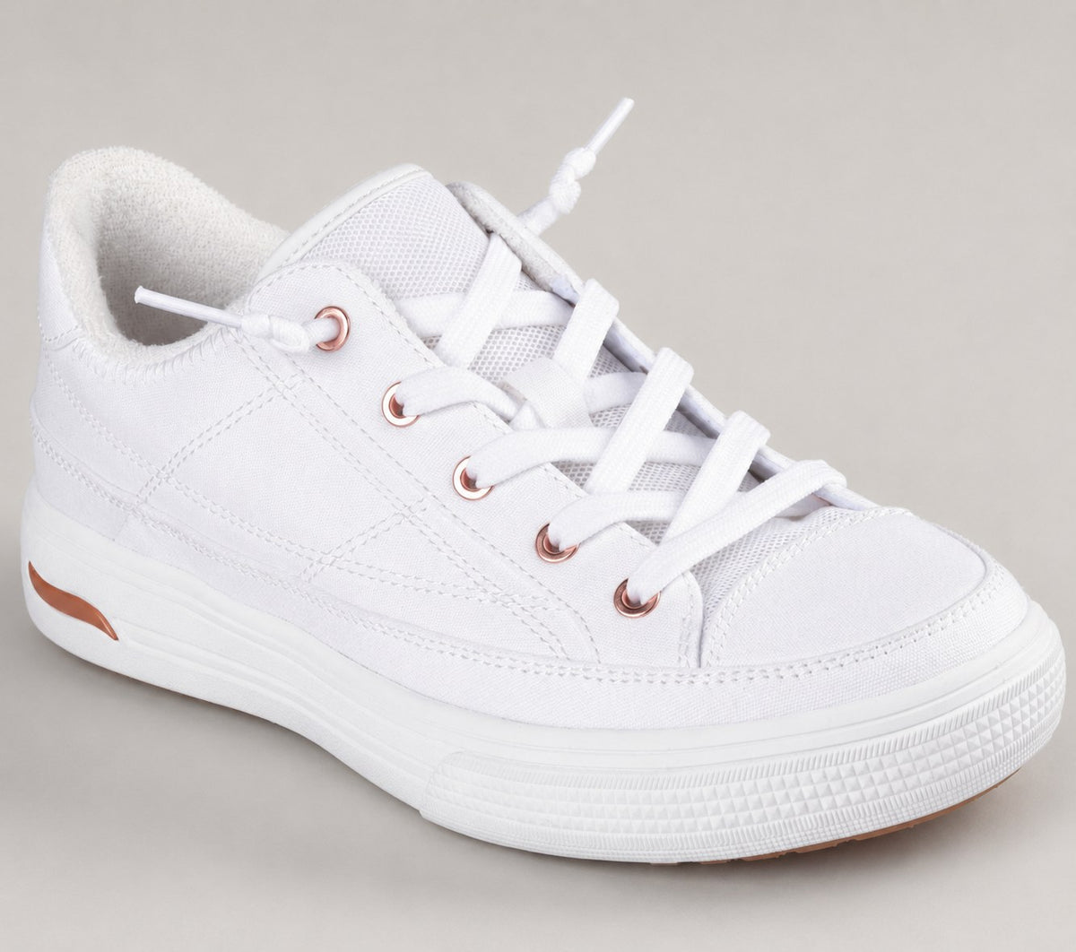 The Away Sunday Shoe — white step-in sneaker, three-quarter view