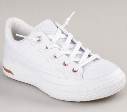 The Away Sunday Shoe — white step-in sneaker, three-quarter view